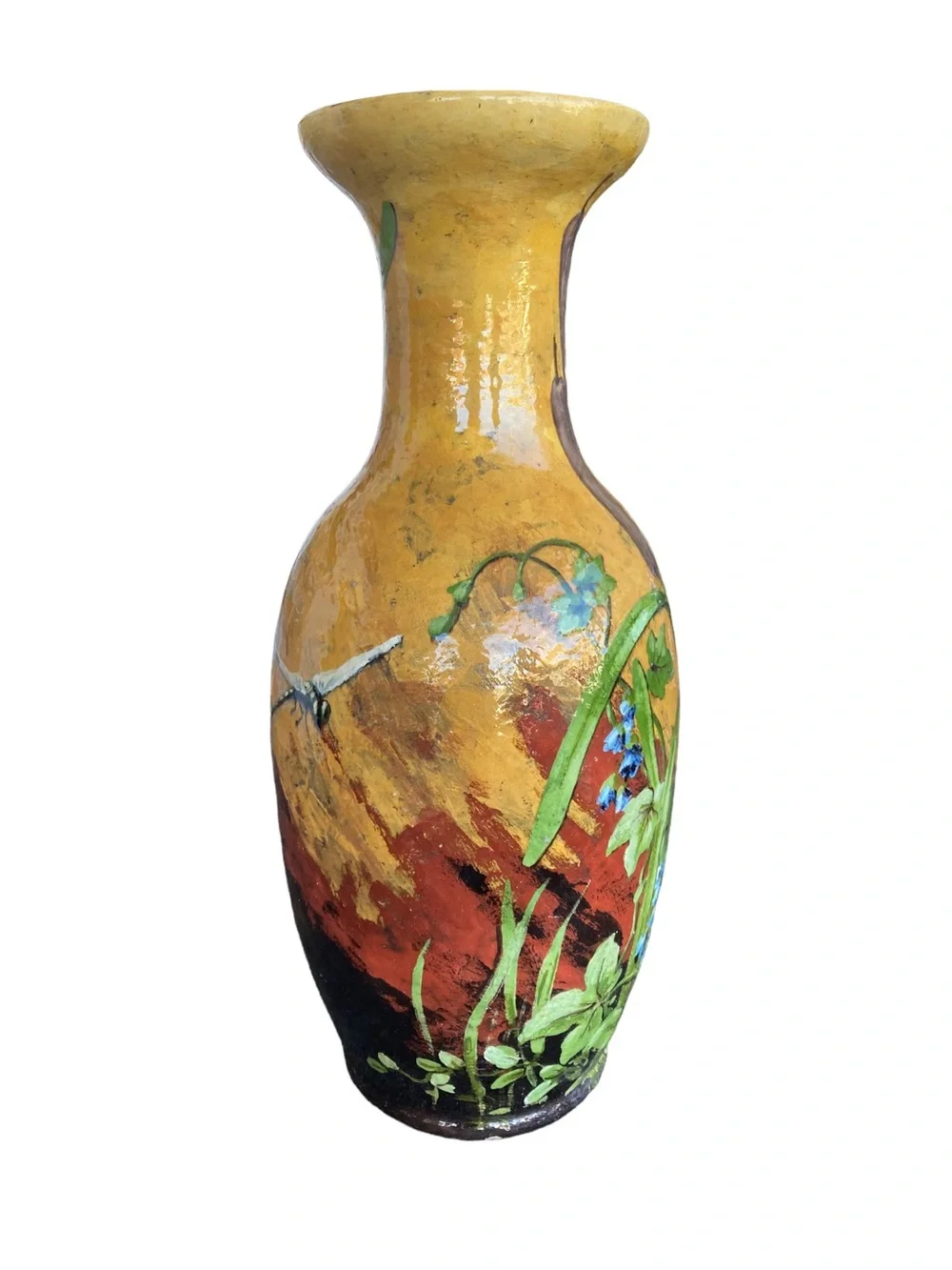 Francois Laurin Dragonfly French Museum Vase Signed Dated 1876 France